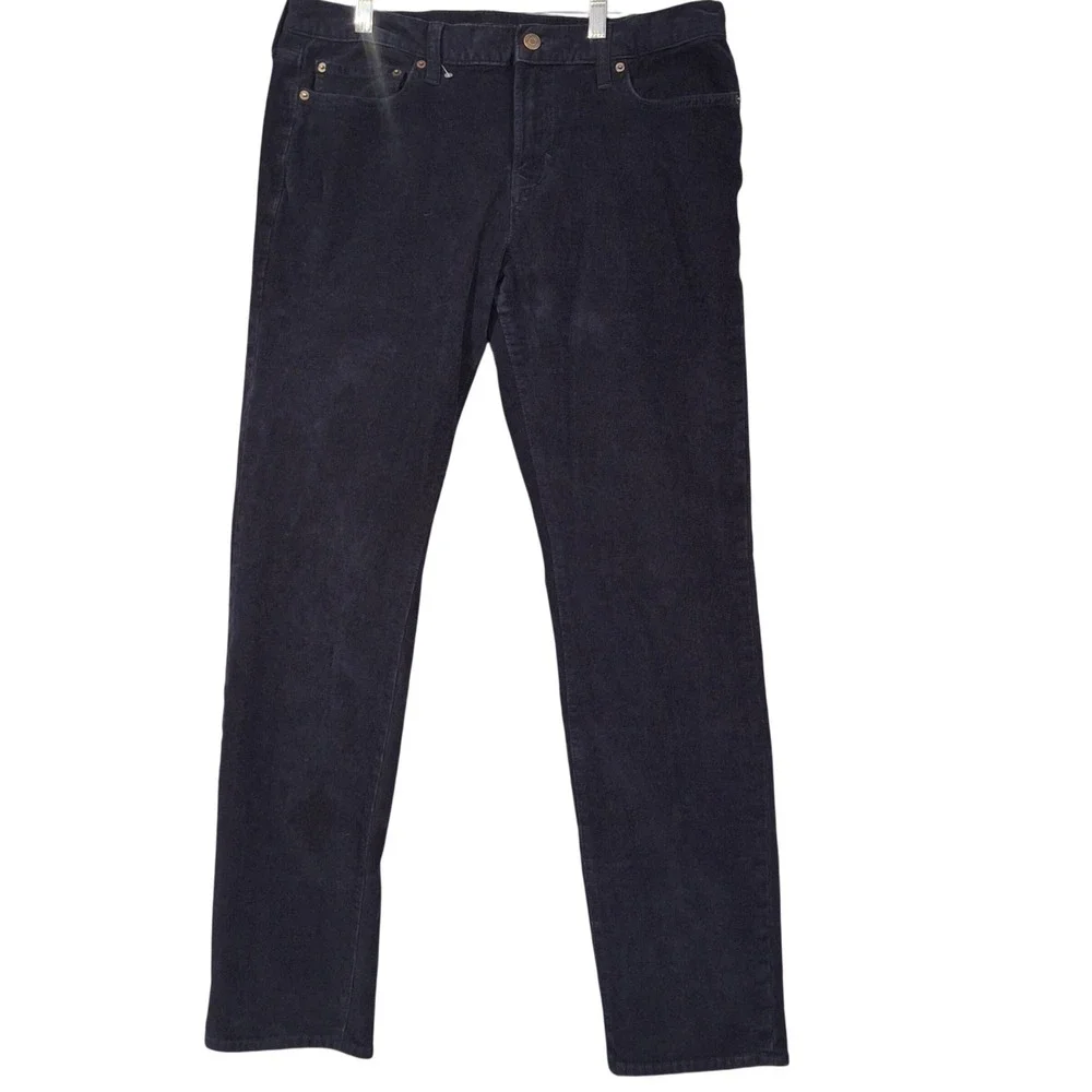 Banana Republic Mens Slim Fit Corduroy Pants Navy Blue 34x34 Cotton Stretch